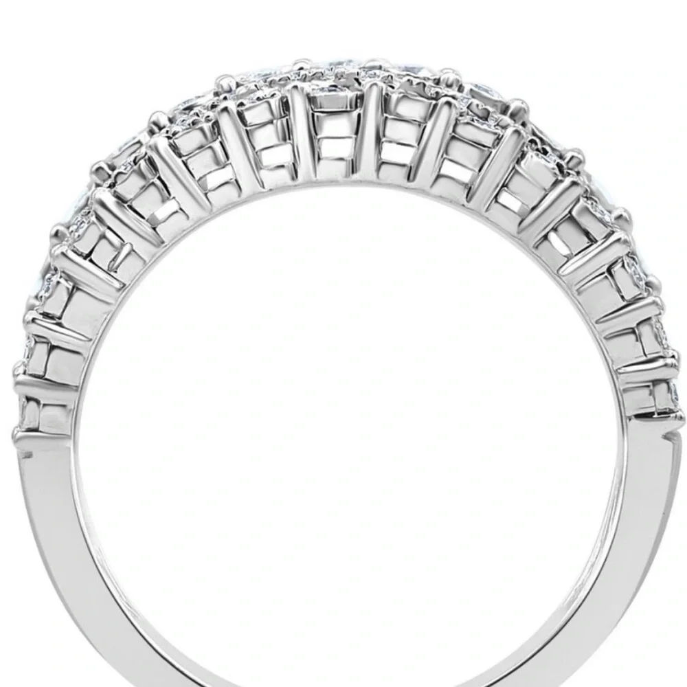 Gorgeous diamond multi-row cross over ring (1 ct. t.w.) in sterling silver - Picture 4 of 5